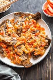 Fried Pompano with Tomato