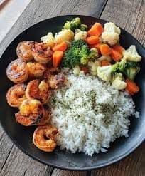 Grilled Prawns Rice Plate